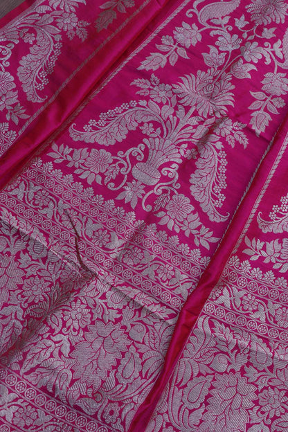 Exquisite Pink Banarasi Pure Katan Silk Unstitched Lehenga Set - Luxurion World