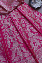 Exquisite Pink Banarasi Pure Katan Silk Unstitched Lehenga Set - Luxurion World