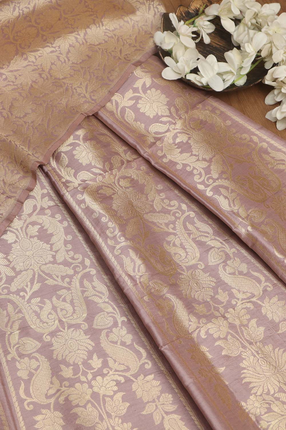 Elegant Purple Banarasi Pure Katan Silk Unstitched Lehenga - Luxurion World