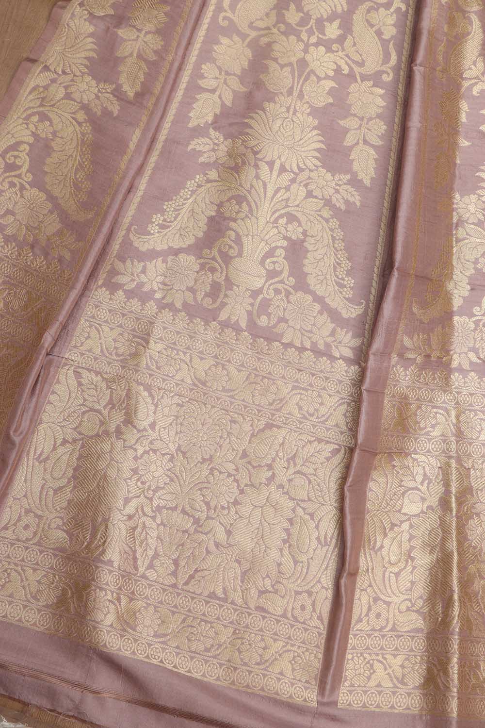 Elegant Purple Banarasi Pure Katan Silk Unstitched Lehenga - Luxurion World