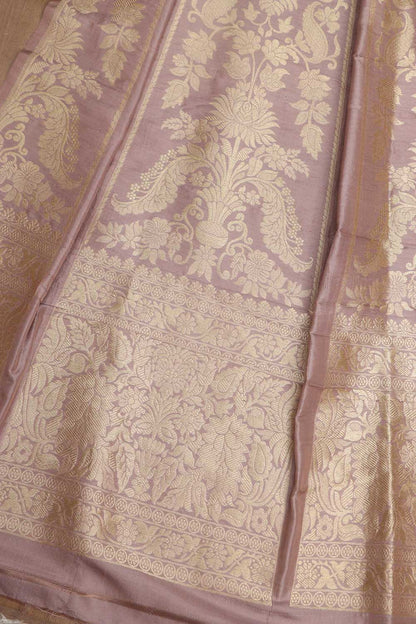 Elegant Purple Banarasi Pure Katan Silk Unstitched Lehenga - Luxurion World
