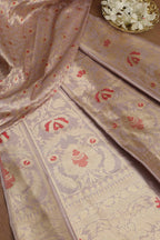 Elegant Purple Banarasi Pure Katan Silk Unstitched Lehenga - Luxurion World