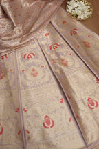 Elegant Purple Banarasi Pure Katan Silk Unstitched Lehenga - Luxurion World