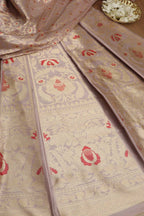 Elegant Purple Banarasi Pure Katan Silk Unstitched Lehenga - Luxurion World