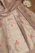 Elegant Purple Banarasi Pure Katan Silk Unstitched Lehenga - Luxurion World