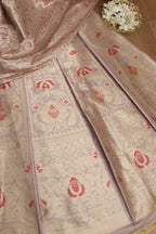 Elegant Purple Banarasi Pure Katan Silk Unstitched Lehenga - Luxurion World
