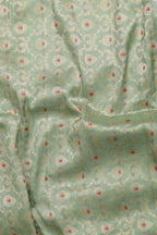 Green Banarasi Pure Katan Silk Unstitched Lehenga - Luxurion World