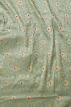 Green Banarasi Pure Katan Silk Unstitched Lehenga - Luxurion World