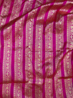 Pink Banarasi Pure Katan Silk Unstitched Lehenga Flower Design Meenakari Set - Luxurion World