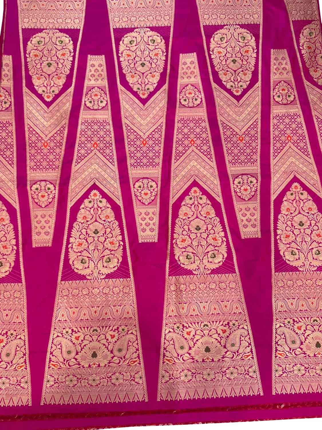 Beautiful Pink Banarasi Handloom Pure Katan Silk Meenakari Lehenga Set - Luxurion World