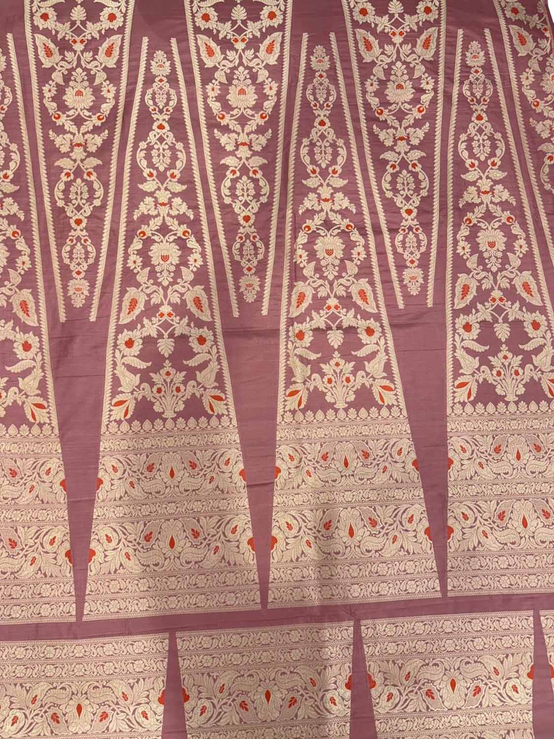 Beautiful Pink Banarasi Handloom Pure Katan Silk Meenakari Lehenga Set - Luxurion World