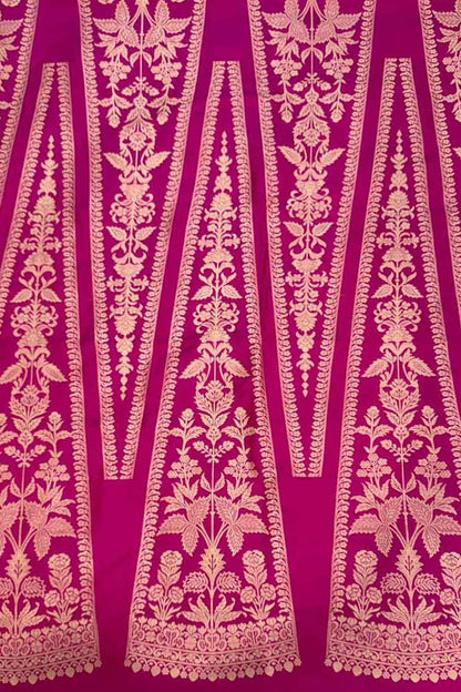 Beautiful Pink Banarasi Handloom Pure Katan Silk Lehenga Set - Luxurion World