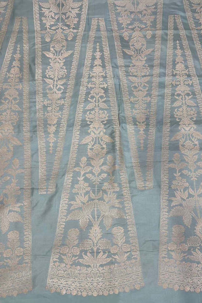 Grey Banarasi Handloom Pure Katan Silk Lehenga Set - Luxurion World