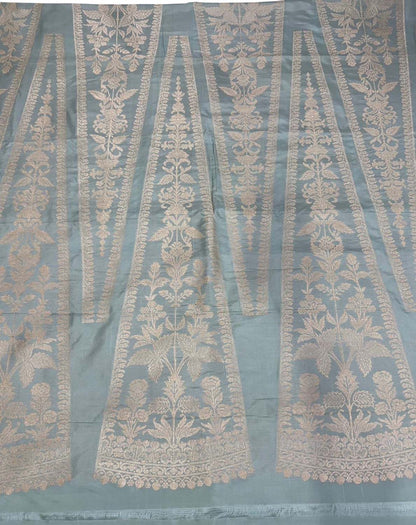 Grey Banarasi Handloom Pure Katan Silk Lehenga Set - Luxurion World