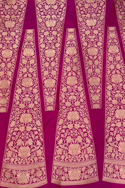 Beautiful Pink Banarasi Handloom Pure Katan Silk Lehenga Set - Luxurion World