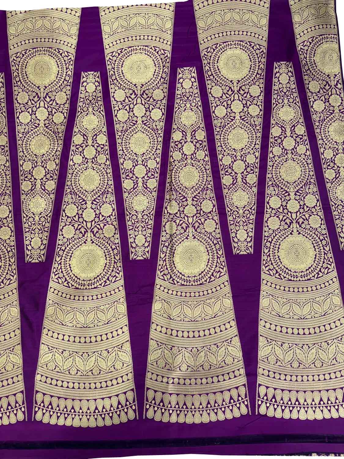 Purple Banarasi Handloom Pure Katan Silk Lehenga Set - Luxurion World