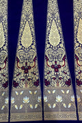 PL1B1VN226092601 Blue Handloom Banarasi Pure Katan Silk Unstitched Lehenga Set