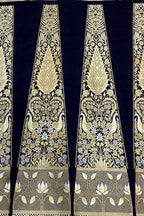 Black Banarasi Pure Katan Silk Unstitched Lehenga Set — Handloom Weave, Bridal