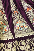Maroon Banarasi Pure Katan Silk Unstitched Lehenga Set — Handloom Weave, Bridal