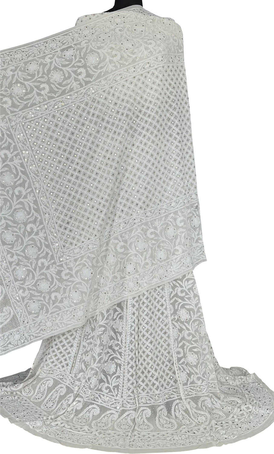 Dazzling Dyeable Chikankari Lehenga Set with Mukaishwork - Luxurion World