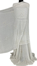 Dazzling Mukaishwork Chikankari Lehenga Set in Pure Georgette - Dyeable Hand Embroidered - Luxurion World