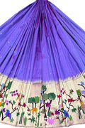 Exquisite Purple Pure Silk Paithani Handloom Lehenga Fabric - Luxurion World