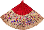 Red Pure Silk Paithani Handloom Lehenga Fabric - Luxurion World