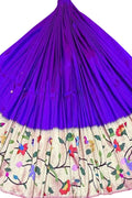 Exquisite Purple Pure Silk Paithani Handloom Lehenga Fabric - Luxurion World