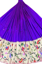 Exquisite Purple Pure Silk Paithani Handloom Lehenga Fabric - Luxurion World
