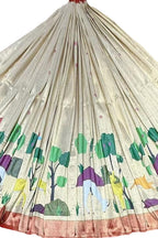 Pastel Pure Tissue Silk Paithani Handloom Lehenga Fabric - Luxurion World