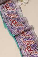 Blue Banarasi Handloom Vintage Pure Silk Border Lace ( 1 Mtr ) - Luxurion World