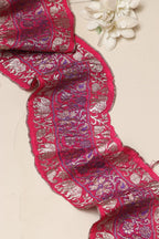 Pink Banarasi Handloom Vintage Pure Silk Border Lace ( 1 Mtr ) - Luxurion World