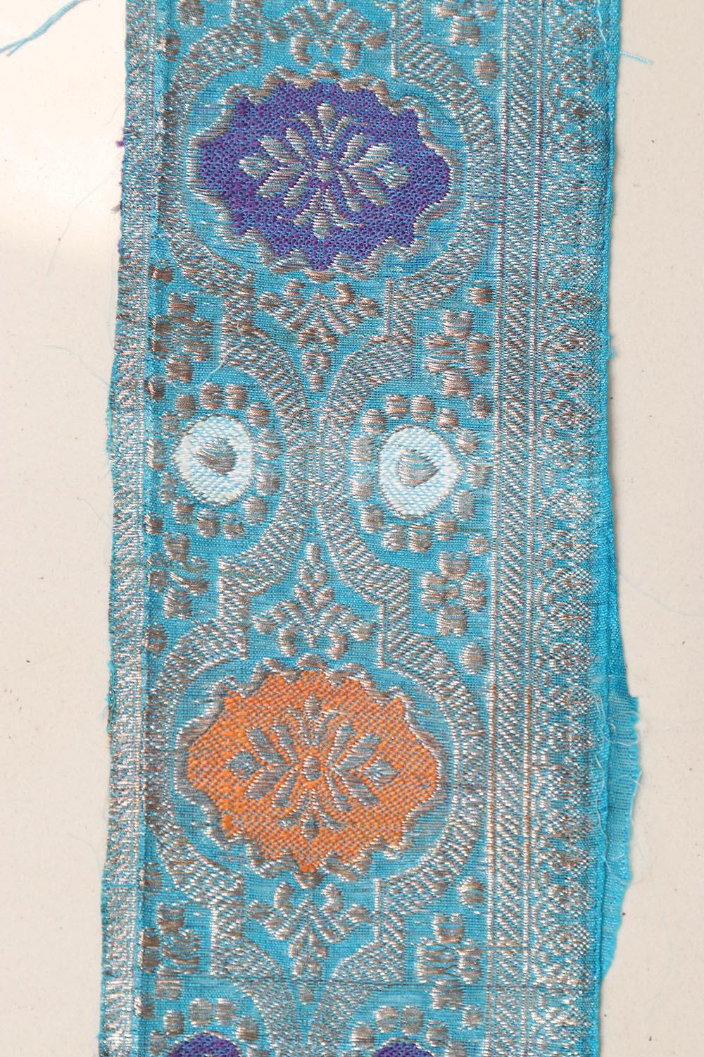 Blue Banarasi Handloom Vintage Pure Silk Border Lace ( 1 Mtr ) - Luxurion World