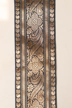 Black Banarasi Handloom Vintage Pure Silk Border Lace ( 1 Mtr ) - Luxurion World