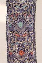 Blue Banarasi Handloom Vintage Pure Silk Border Lace ( 1 Mtr ) - Luxurion World