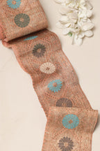 Peach Banarasi Handloom Vintage Pure Silk Border Lace ( 1 Mtr ) - Luxurion World