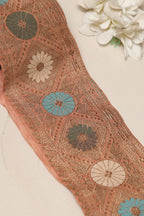 Peach Banarasi Handloom Vintage Pure Silk Border Lace ( 1 Mtr ) - Luxurion World