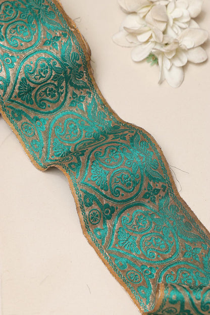 Blue Banarasi Handloom Vintage Pure Silk Border Lace ( 1 Mtr )