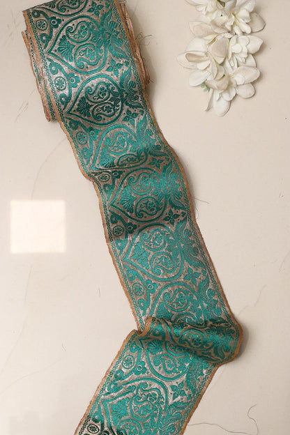 Blue Banarasi Handloom Vintage Pure Silk Border Lace ( 1 Mtr )