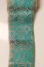 Blue Banarasi Handloom Vintage Pure Silk Border Lace ( 1 Mtr ) - Luxurion World