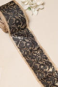 Black Banarasi Handloom Vintage Pure Silk Border Lace ( 1 Mtr ) - Luxurion World