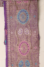 Exquisite Purple Banarasi Handloom Vintage Pure Silk Border Lace ( 1 Mtr ) - Luxurion World