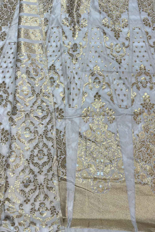 Dyeable Banarasi Silk Lehenga Set - Unstitched