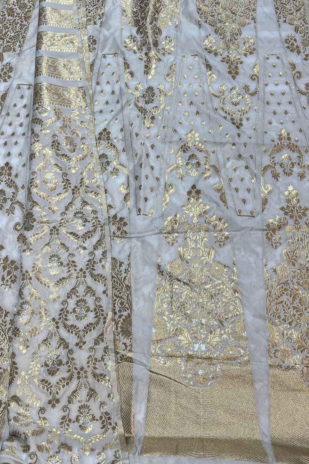 Dyeable Banarasi Silk Lehenga Set - Unstitched - Luxurion World