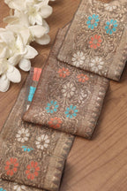 Brown Banarasi Handloom Vintage Pure Silk Border ( 1 Mtr ) - Luxurion World