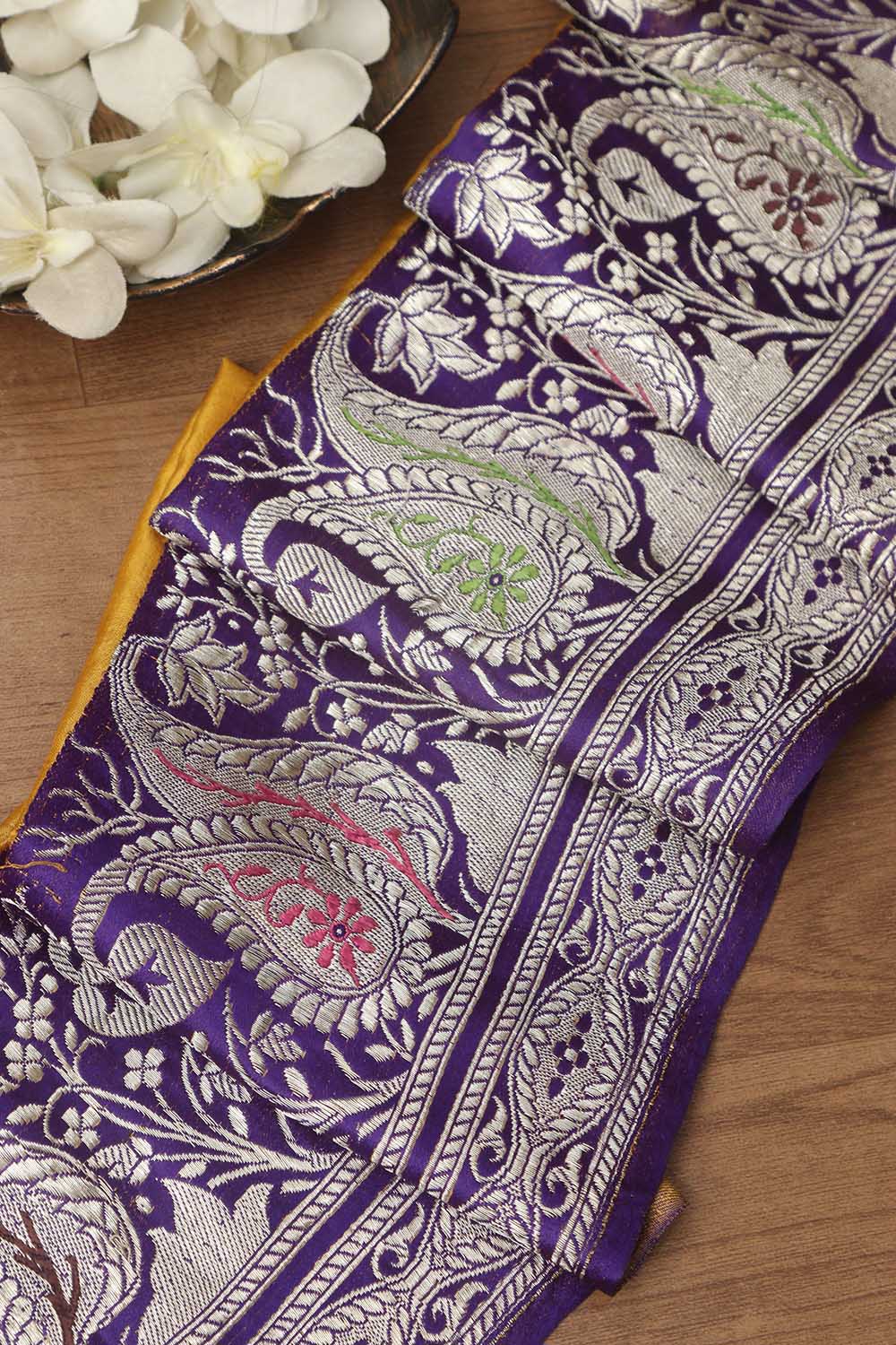 Vintage Purple Banarasi Silk Border - 0.5 Mtr - Luxurion World