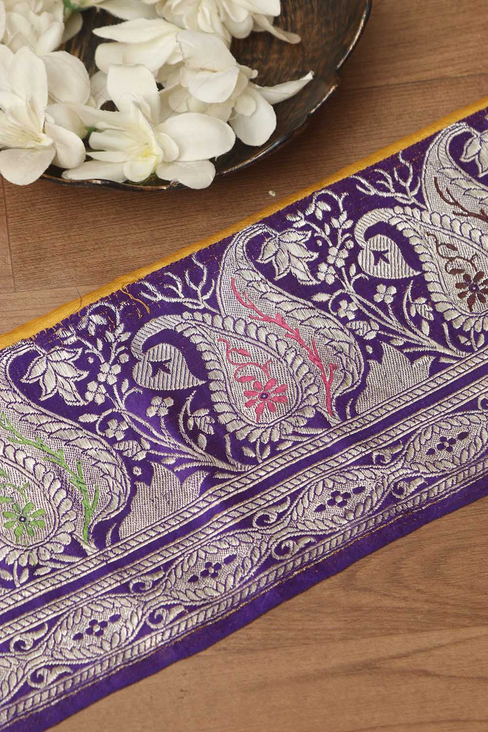 Vintage Purple Banarasi Silk Border - 0.5 Mtr - Luxurion World