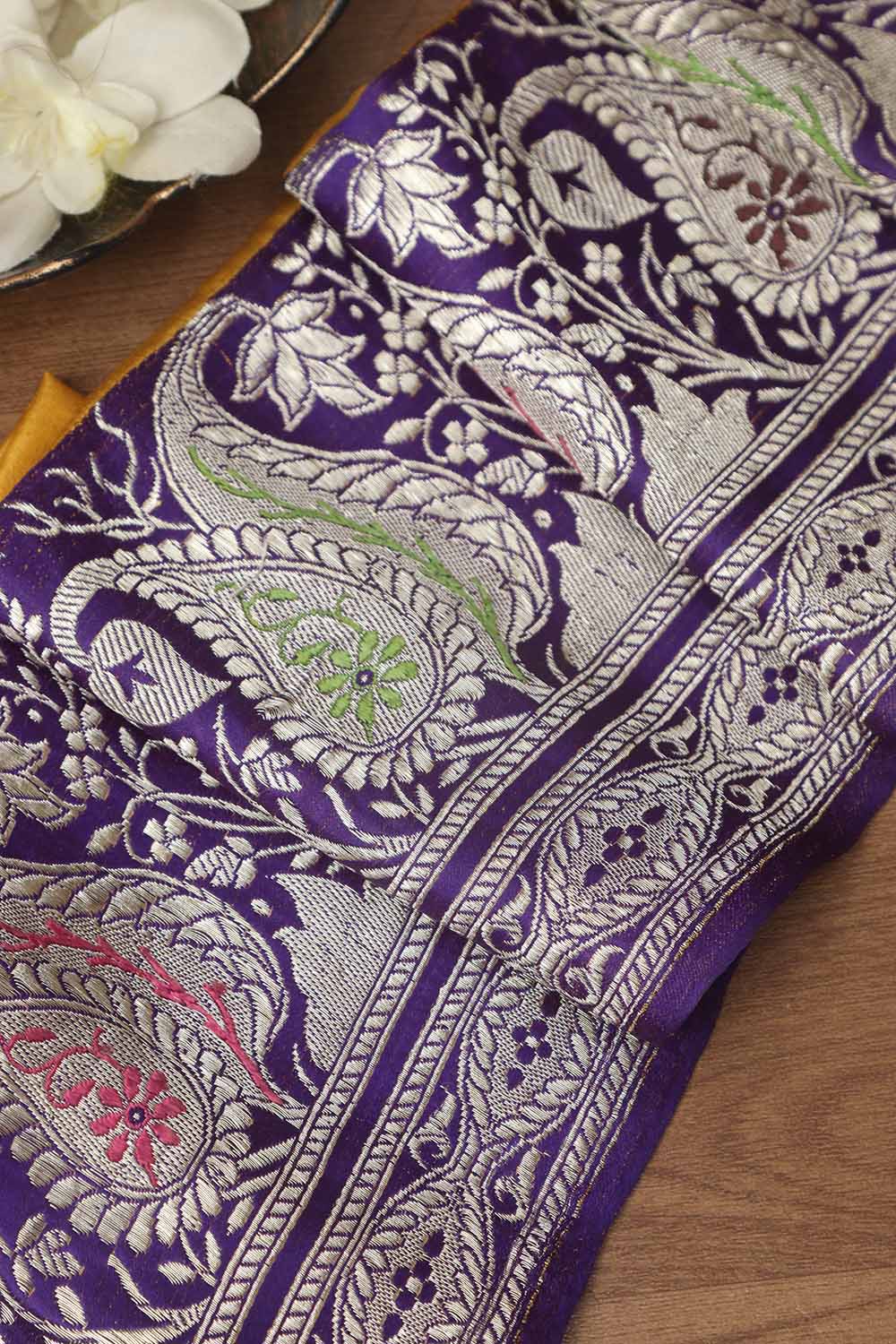 Vintage Purple Banarasi Silk Border - 0.5 Mtr - Luxurion World