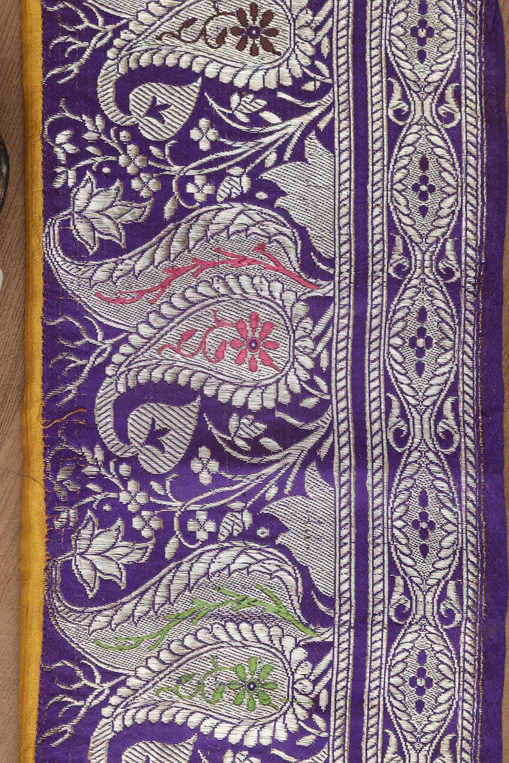 Vintage Purple Banarasi Silk Border - 0.5 Mtr - Luxurion World