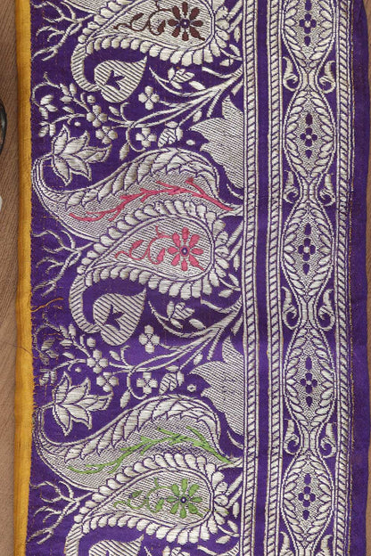 Vintage Purple Banarasi Silk Border - 0.5 Mtr - Luxurion World